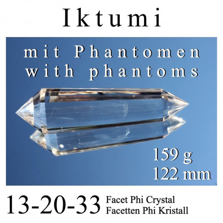 Iktumi 13-20-33 Facetten Phi Kristall mit Phantomen