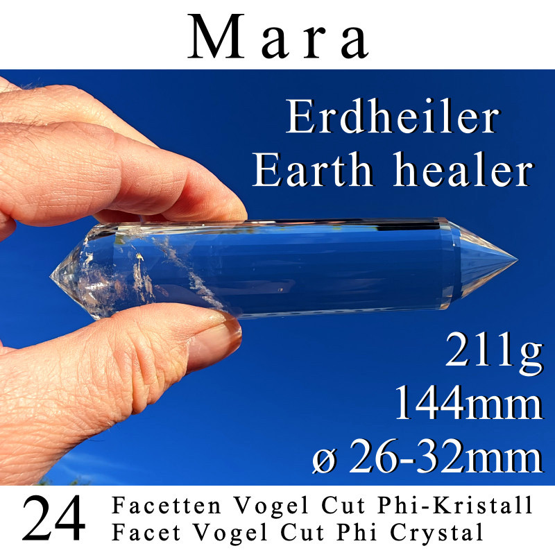 Mara 24 Facetten Vogel Cut Phi-Kristall Erdheiler