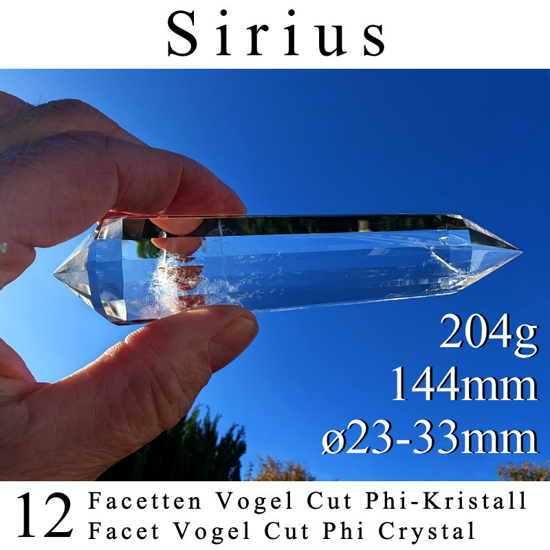Sirius 12 Facet Vogel Cut Phi Crystal