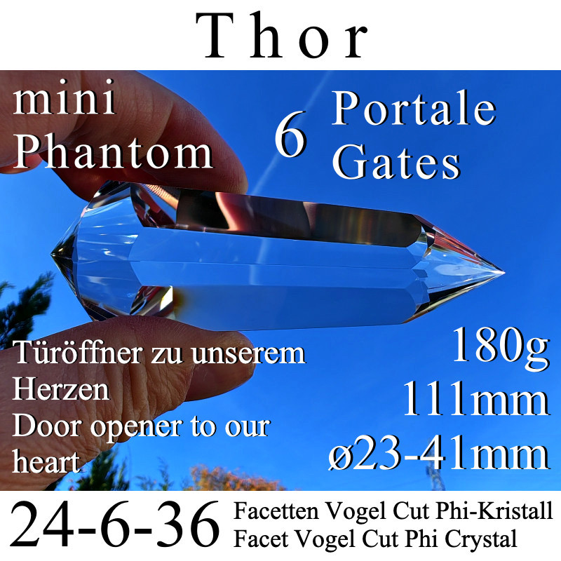 Thor 6 Portale 24-6-36 Facetten Vogel Cut Phi-Kristall
