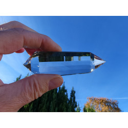 Elohim 12 Gate 21-12-33 Facet Vogel Cut  Phi Crystal Slightly Smoky