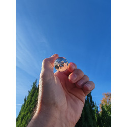 Elohim 12 Gate 21-12-33 Facet Vogel Cut  Phi Crystal Slightly Smoky