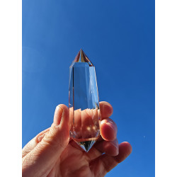 Elohim 12 Gate 21-12-33 Facet Vogel Cut  Phi Crystal Slightly Smoky