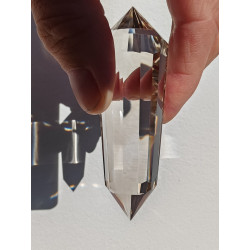 Elohim 12 Gate 21-12-33 Facet Vogel Cut  Phi Crystal Slightly Smoky