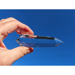 Myriel 6 Gate 18-6-24 Facet Vogel Cut Phi Crystal with Phantom and blue Rutile