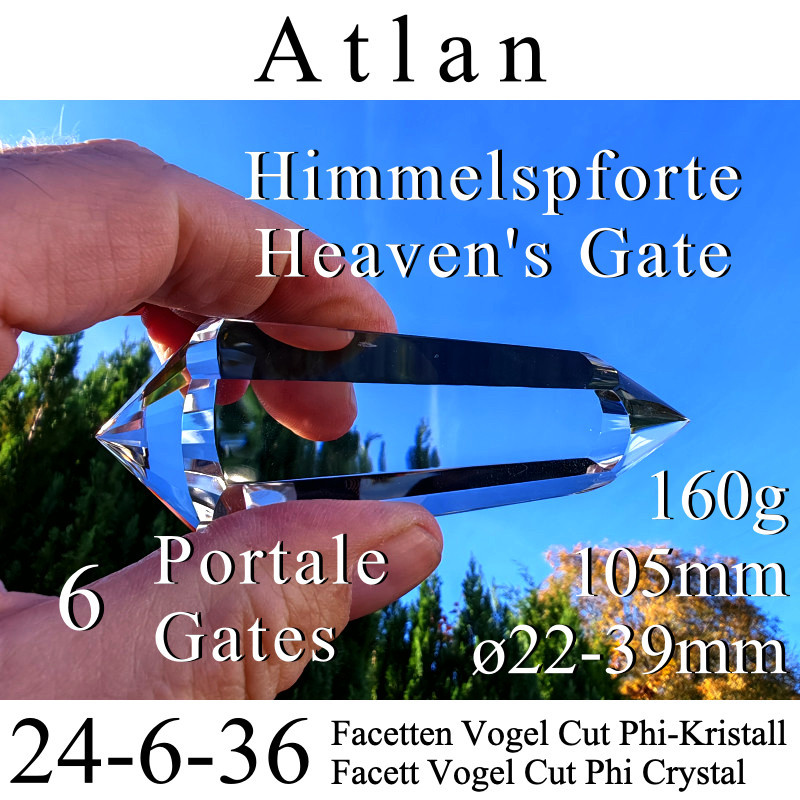 Atlan 6 Portale 24-6-36 Facetten Vogel cut Phi-Kristall