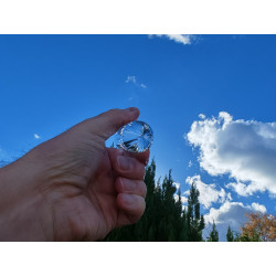 Helena 33 Facet Vogel Cut Phi Crystal with blue rutiles and phantom