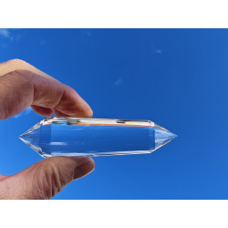 Helena 33 Facet Vogel Cut Phi Crystal with blue rutiles and phantom