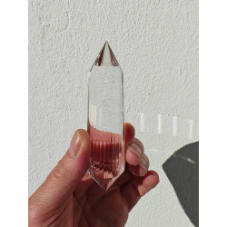 Helena 33 Facet Vogel Cut Phi Crystal with blue rutiles and phantom