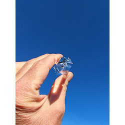 Morgaine 6 Portale 18-6-24 Facetten Vogel Cut Phi-Kristall mit blauen Rutilen