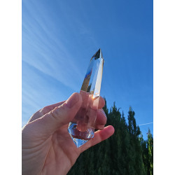 Morgaine 6 Portale 18-6-24 Facetten Vogel Cut Phi-Kristall mit blauen Rutilen