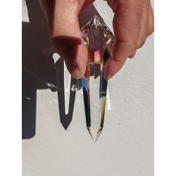 Morgaine 6 Portale 18-6-24 Facetten Vogel Cut Phi-Kristall mit blauen Rutilen