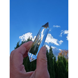 Narrar 33 Facet Vogel Cut Phi Crystal with blue rutiles