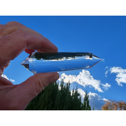 Narrar 33 Facet Vogel Cut Phi Crystal with blue rutiles