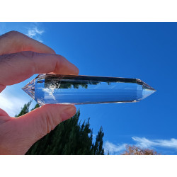 Melchizedek 13-20-33 Facet Vogel Cut Phi Crystal with blue rutiles