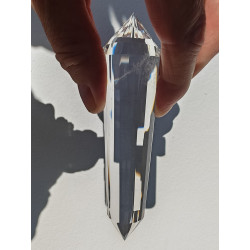 Melchizedek 13-20-33 Facet Vogel Cut Phi Crystal with blue rutiles