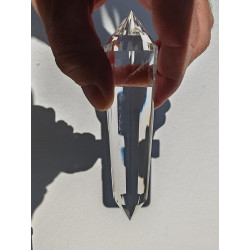 Melchizedek 13-20-33 Facet Vogel Cut Phi Crystal with blue rutiles