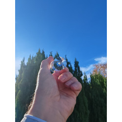 Melchizedek 13-20-33 Facet Vogel Cut Phi Crystal with blue rutiles