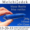 Melchisedek 13-20-33 Facetten Vogel Cut Phi Kristall mit blauen Rutilen