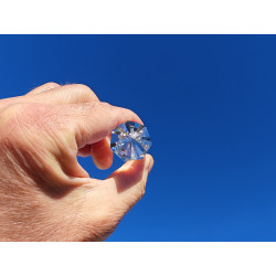 Nathaniel 7 Gate 13-7-24 Facet Vogel Cut Phi Crystal with blue rutiles