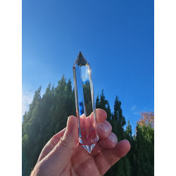 Nathaniel 7 Gate 13-7-24 Facet Vogel Cut Phi Crystal with blue rutiles