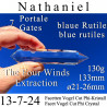 Nathaniel 7 Portale 13-7-24 Facetten Vogel Cut Phi-Kristall  mit blauen Rutilen